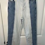 PacSun 90s High Rise Straight Leg Two Tone Cut & Sewn Mixed AcidWash Jeans Sz 27 Photo 5