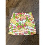 Lilly Pulitzer LILLY PULITIZER Pink White Green Floral Print Crochet Patchwork Skirt Size 14 Photo 1