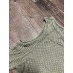 Lazy sundays military green waffle knit cold shoulder sweater Photo 2