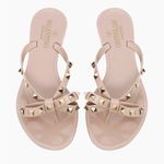 Charlotte Russe Women's Thong Sandals Size 9 Nude Studded Bow Accent Photo 5