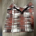 Lovers + Friends  Plaid Camisole Tank Top Women's Size Large‎ Lace Trim V-Neck Photo 9