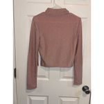 Iris Rose Gold Sparkle Mock Neck Long Sleeve Crop Top - Size Medium Photo 1