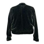 Mustard Seed Dark Green Velour Asymmetrical Zip Full Zip Jacket Photo 2