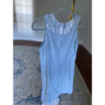 Patagonia  Blue Embroidered Sleeveless Dress 100% Cotton Sz 2 Coastal Boho Spring Photo 2