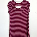 Billabong | Burgundy Striped Open Back Mini Dress Sz L Photo 4