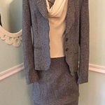 Escada Blazer Two Button Blouse Dress Suit Gray Tweed 36 Small Photo 1