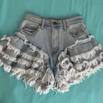 Boutique Triple Threads Flare Ruffle Jean Shorts Photo 0