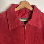 wilson's leather Vtg  Red Leather suede zip up Jacket 90s retro size large Photo 4