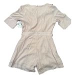 Listicle Womens Pink Swiss Dot Ruffle V Neck Puff Sleeve Romper M Photo 1