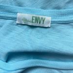 Envy Baby Blue Top Short Sleeve Tie Knot Green  Womens Medium Cotton Airy Photo 8