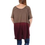 Free People Burgundy Short Sleeve Hi-Lo Top Size XS Photo 1
