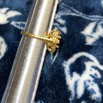 Vintage LIND Black Spinel & Diamond Gold Cocktail Ring with a quatrefoil setting Photo 13