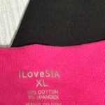 iLoveSia Raspberry Pink and Black Capri Leggings XL NWT Photo 2