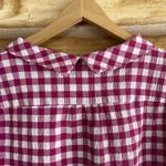 Pendleton Vintage gingham check gauzy reversed Peter Pan collar blouse size XL Photo 4