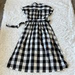 Amy Kuschel Women’s Buffalo plaid wrap dress black/white size Small Photo 8
