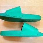Off-White Logo Print Kelly Green Pool Slides 38 Photo 2