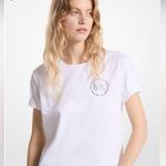 Michael Kors NWT Organic Cotton White  Bedazzled T Shirt Photo 0