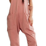 Free People  romper Hot Shot onesie Petal pink jumpsuit pull on NEW oversized Photo 0