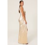 Black Halo Gold Hendricks Sleeveless V-Neck Metallic Cocktail Evening Gown 8 Photo 1