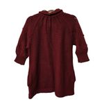 Vintage Floral Peter Pan Collar Tunic Sweater M Burgundy Puff Sleeve Cottagecore Red Size M Photo 2