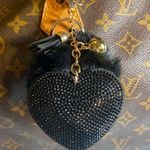 Bag / Purse Heart Pompom Charm #173 Black Photo 0