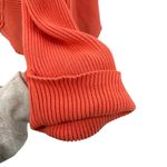 Free People La Brea Sweater V-Neck Ribbed Cuffed Sleeve Coral Orange Size Large Photo 7