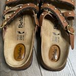 Birkenstock Betula Rhinestone Stud Brown Leather Strappy Sandals Euro 39 Size 8 Photo 3