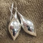 Sterling Silver MICHAEL DAWKINS Puff Teardrop French Wire Earrings Photo 3