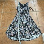 Maeve  Anthropologie Leslie Paisley Wrap Top Midi Dress Size S Photo 13