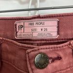 Free People  Burgundy Maroon Mid Rise Skinny Denim Jeans Pants Photo 3