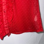 Guess Y2K Coquette Preppy Polkadot Ruffle Mesh Puff Sleeve Button Up Blouse Photo 4
