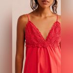 Free People  NWT Lovey Maxi Dress Red Crochet Cotton Size M Photo 1