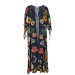 Johnny Was Mia Floral Border Long Dress Silk Blend Semi Sheer Size XS Photo 4