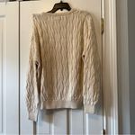 Vintage Andean Imports Cream Cable Knit Pima Cotton Sweater Size Large White Photo 1