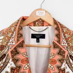 Talbots  Women's Peach Multicolor Paisley Print Open Front Jacket Blazer Size 8P Photo 5