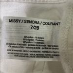 Black Daisy  Kate Straight Leg White Jeans with Blue Floral Pattern Photo 10