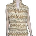 Ralph Lauren Women’s Size M Southwestern Aztec Cream Tan Horn Wool Sweater Vest Size M Photo 0
