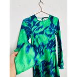 Free People THE WOLF GANG Calypso Green Blue Maxi Long Sleeve Dress sz Small Photo 9
