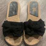 • NEW Bow decor slide sandals black and tan size 8 Photo 3