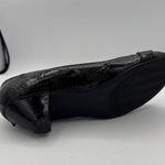 Black Faux Croc Leather Buckle Kitten Heels Size 7W Photo 6