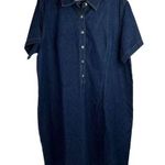 Vtg Venezia Jeans Sz 20 Shirt Denim Dress Collared 90s Y2K Short Sleeve Popover Photo 0
