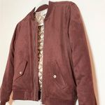 Black Swan Maroon / Purple Suede Bomber Jacket Photo 1