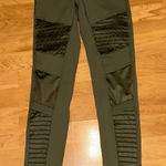 Alo Yoga ALO‎ Yoga Moto Leggings Olive Green Ribbed Panels High Waist Athletic Womens Photo 0