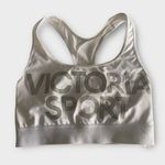 Victoria's Secret  Sport white sports bra silver glitter Photo 0