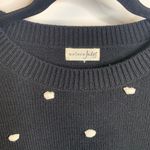 Maison Jules Black Short Sleeve Sweater Cream Popcorn Texture Sz Small Photo 3