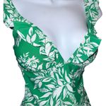 Profile  modern white and green tropical floral design one piece! New Photo 2