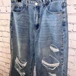Cider  Women’s Distressed Wide Leg High Waisted Jeans Size‎ Large Photo 2