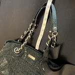 Kate Spade  Black Patent Leather Croc Pattern Shoulder Bag Satchel Tote EUC Photo 14