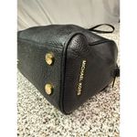Michael Kors Aria Small Black Studded Satchel Crossbody Handbag Photo 9