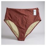 Old Navy  Women's High-Waisted Bikini Bottom - Rust and Cream Photo 0